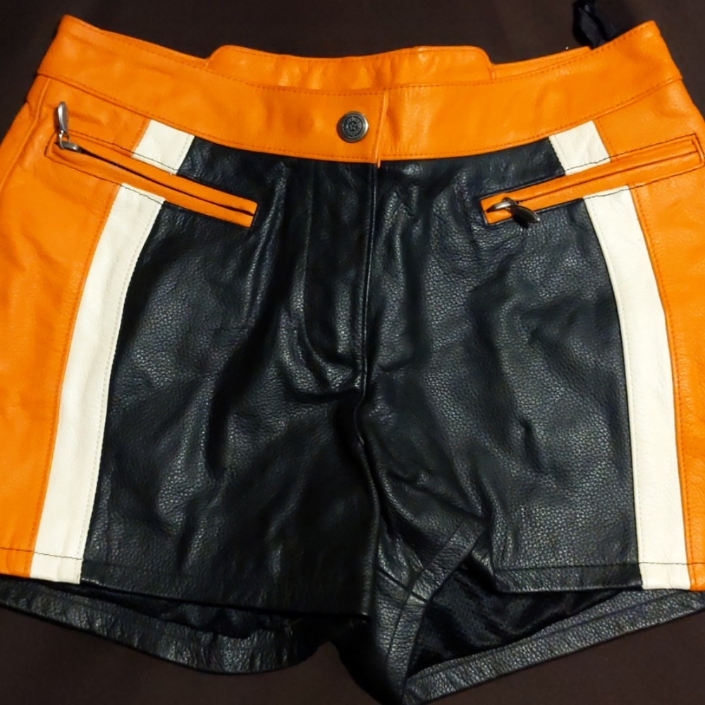 Vintage Unworn Harley Davidson leather shorts